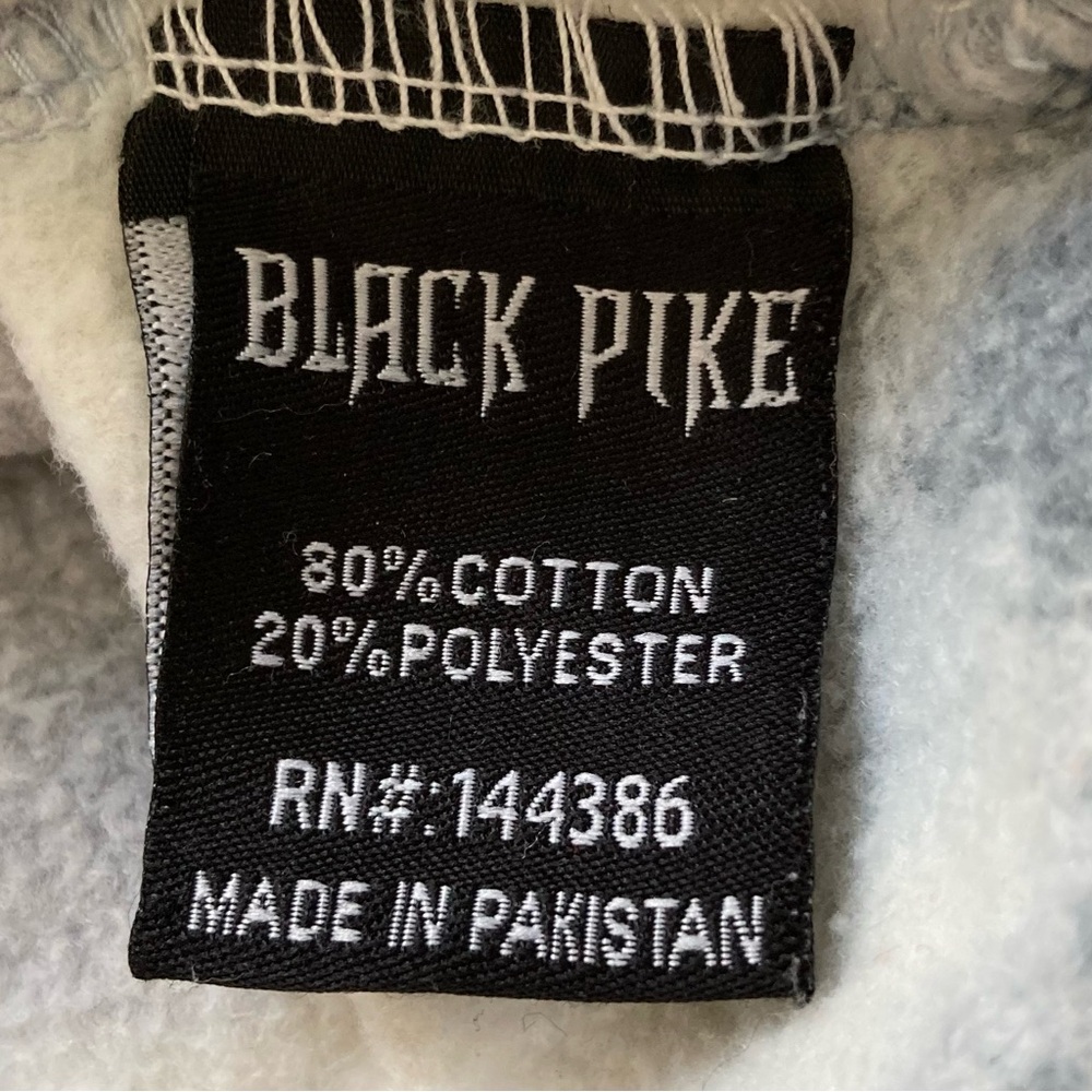Black Pike Grey Tie-Dye Long Sleeve Sweatshirt with Bear Graphic‎ - Picture 5 of 10